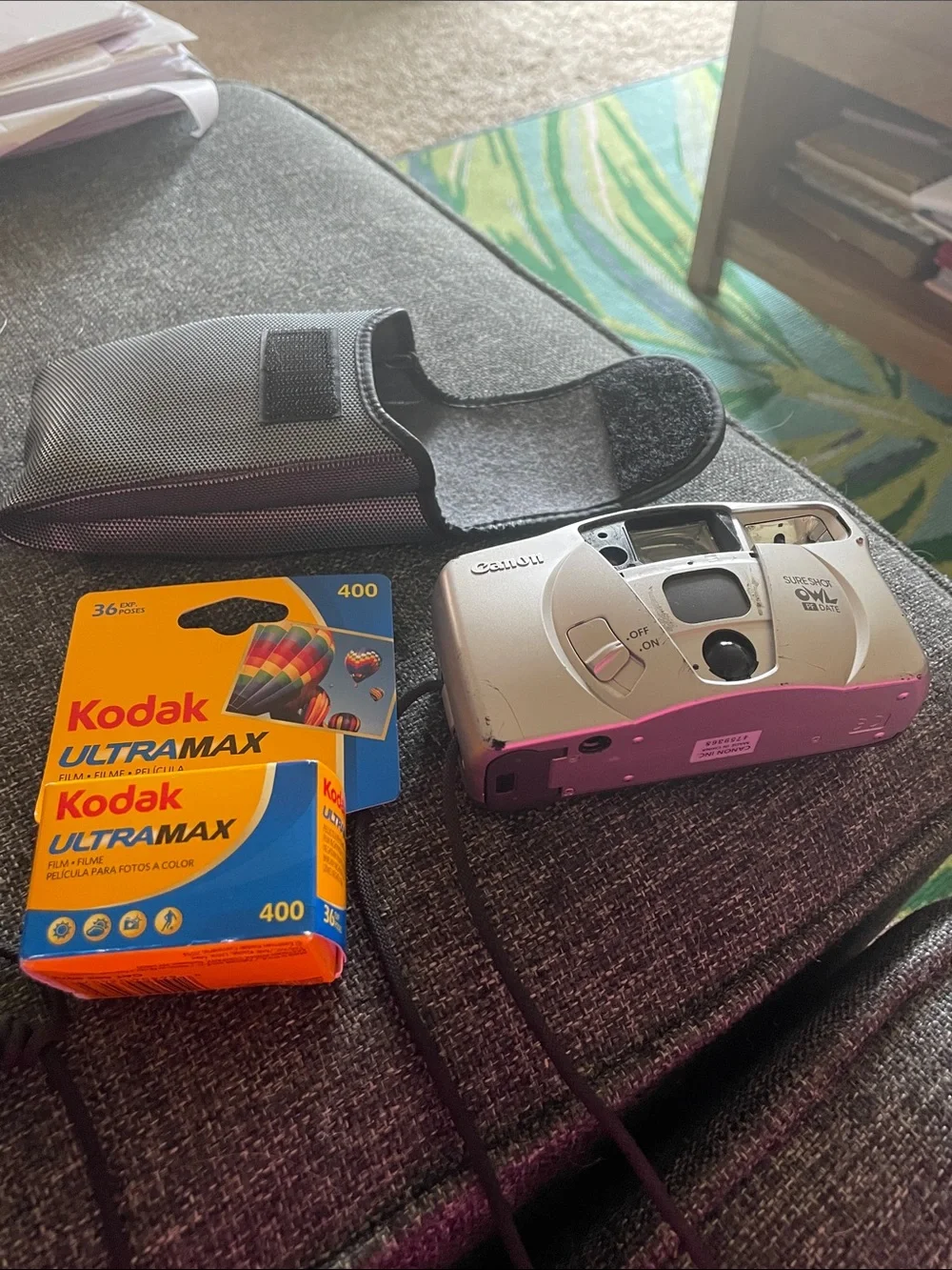 Canon Silver Point-and-Shoot Camera with Case